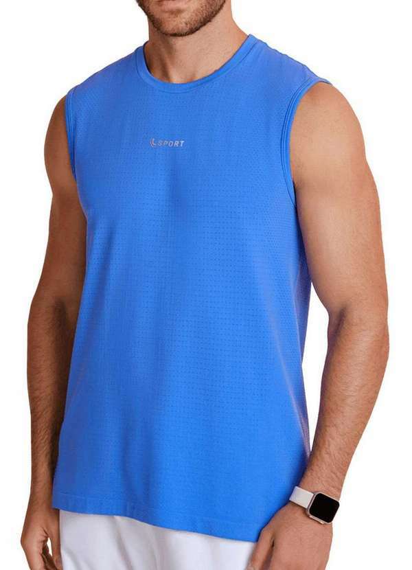Camiseta Regata Masculina Lssport Lupo Azul