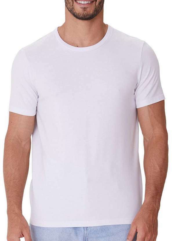 Camiseta Slim Masculina Branco Malwee 1000137333