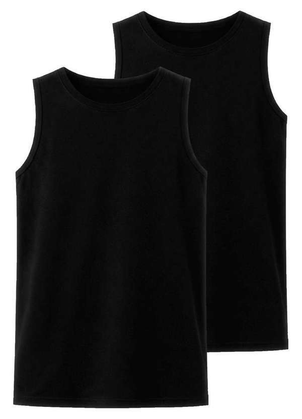 Kit com 2 Camisetas Regata Masculina Hering 0111 Preto