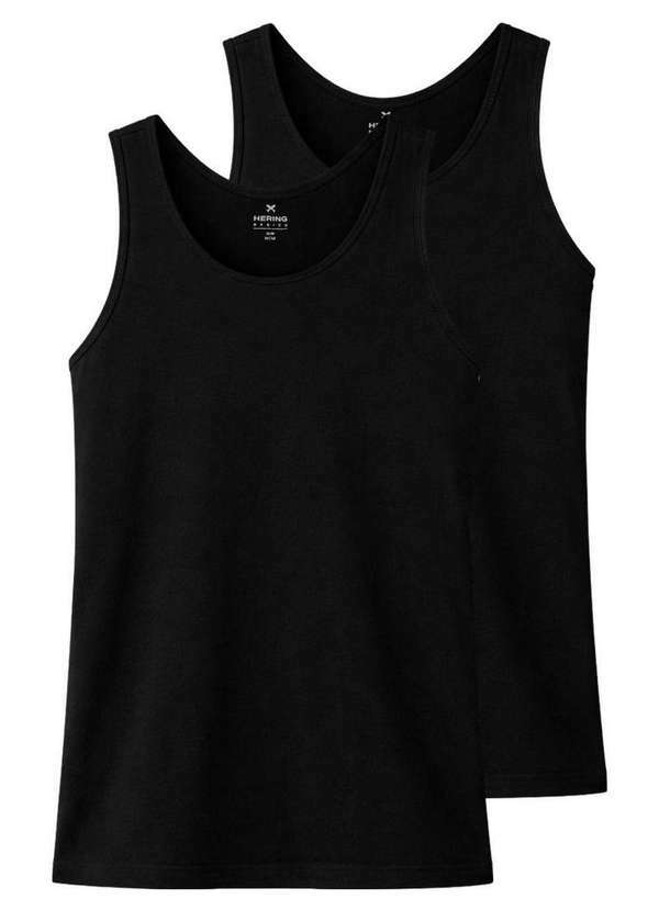Vista 2 Kit com 2 Camisetas Regata Masculina Hering 0199 Preto Hering