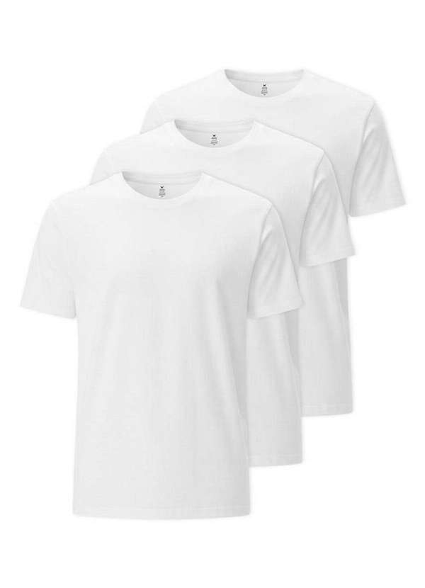 Vista 2 Kit com 3 Camisetas Masculina Hering 4fv2 1a-Branco Hering