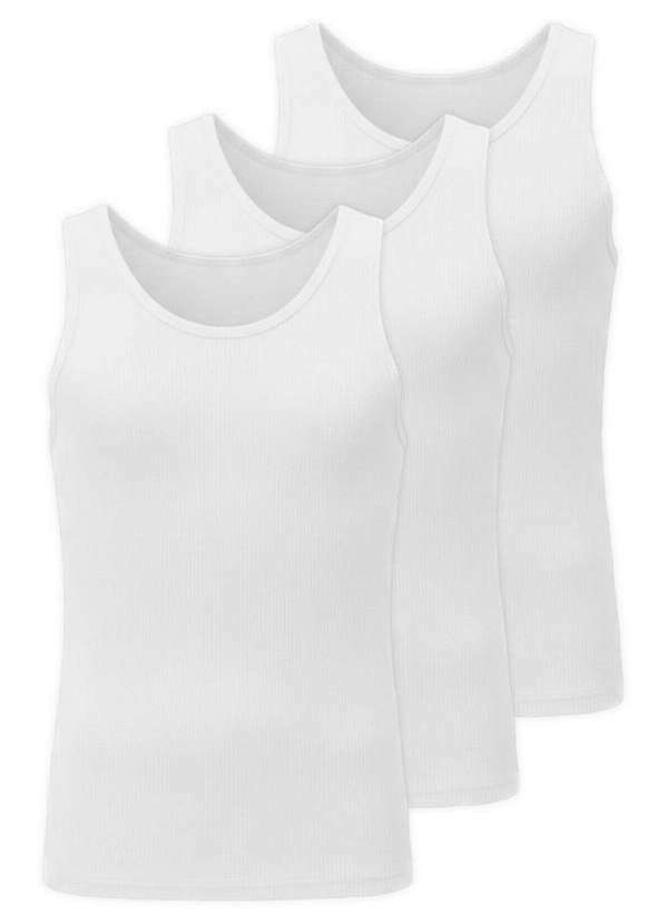 Kit com 3 Camisetas Regata Masculina Hering 015m Branco