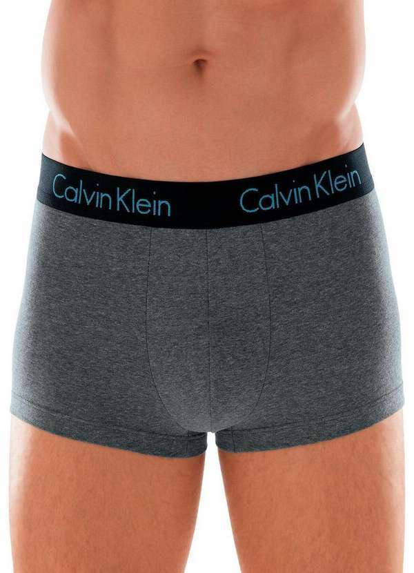 Cueca Boxer Calvin Klein Low Rise Trunk Cotton C12.01 Cz06-Cinza-Escuro