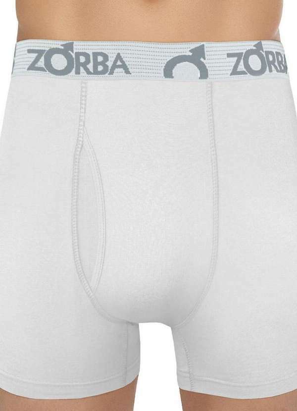 Vista 2 Cueca Boxer com Abertura Zorba 848 01-Branco Zorba