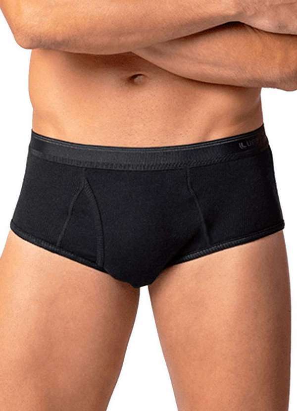 Vista 2 Cueca Slip Lupo com Abertura 546-003 9990-Preto Lupo