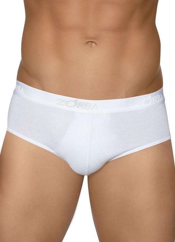 Vista 2 Cueca Slip Modal Zorba 688 Branca Zorba