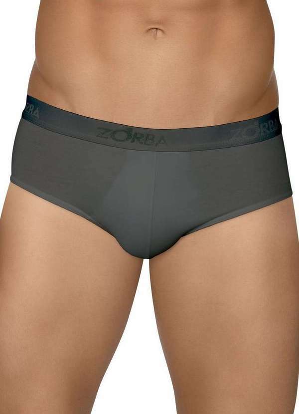 Vista 2 Cueca Slip Modal Zorba 688 Chumbo Zorba