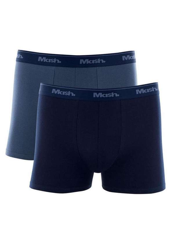 Vista 2 Kit/2 Cueca Boxer Mash 110.04 Cotton Az08-Azul-Marinho MASH