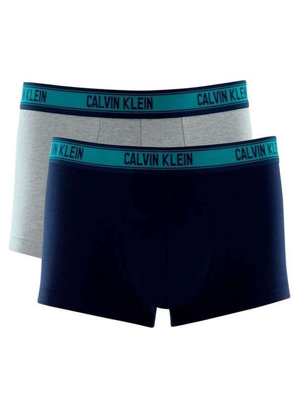 Kit 2 Cuecas Boxer Calvin Klein C11.09 Az08-Cinza-Claro/Azul-Marinho