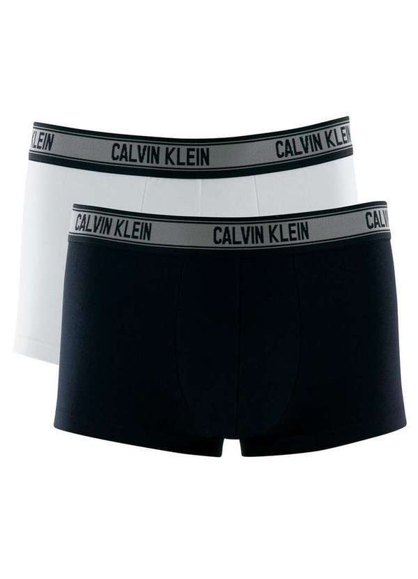 Kit 2 Cuecas Boxer Calvin Klein C11.09 Br00-Branco/Preto