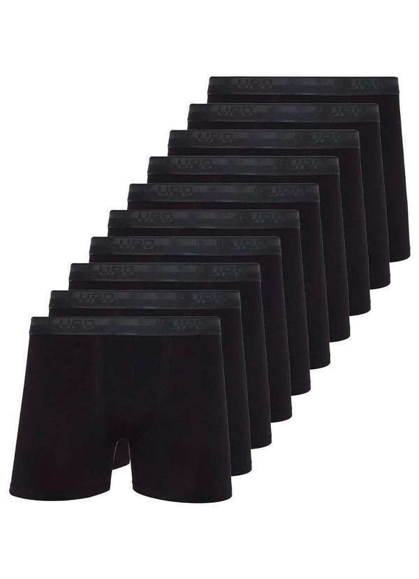 Kit com 10 Cuecas Boxer Lupo 784-017 Preto