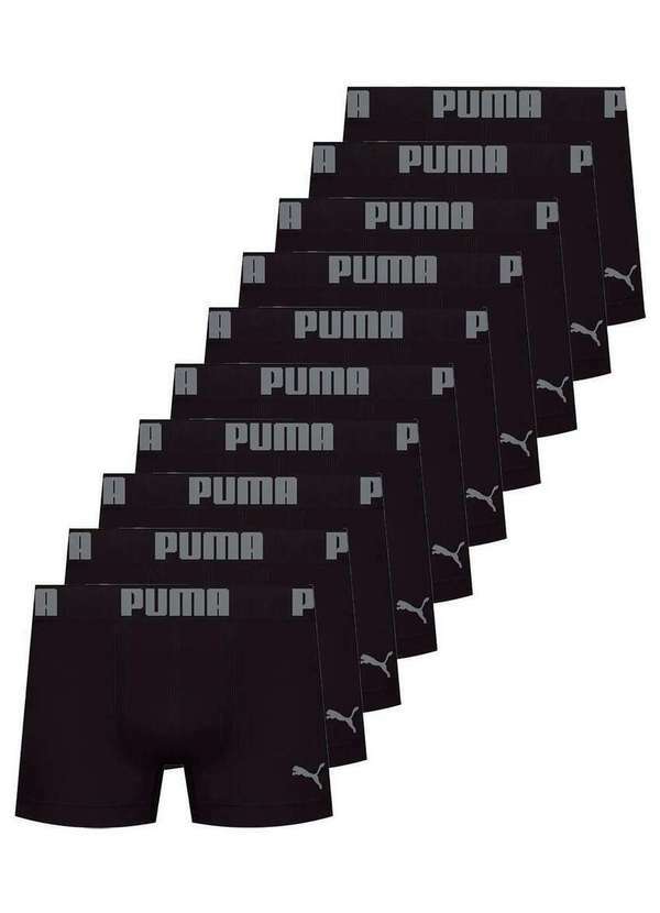 Kit com 10 Cuecas Boxer Puma 14100-001 Preto