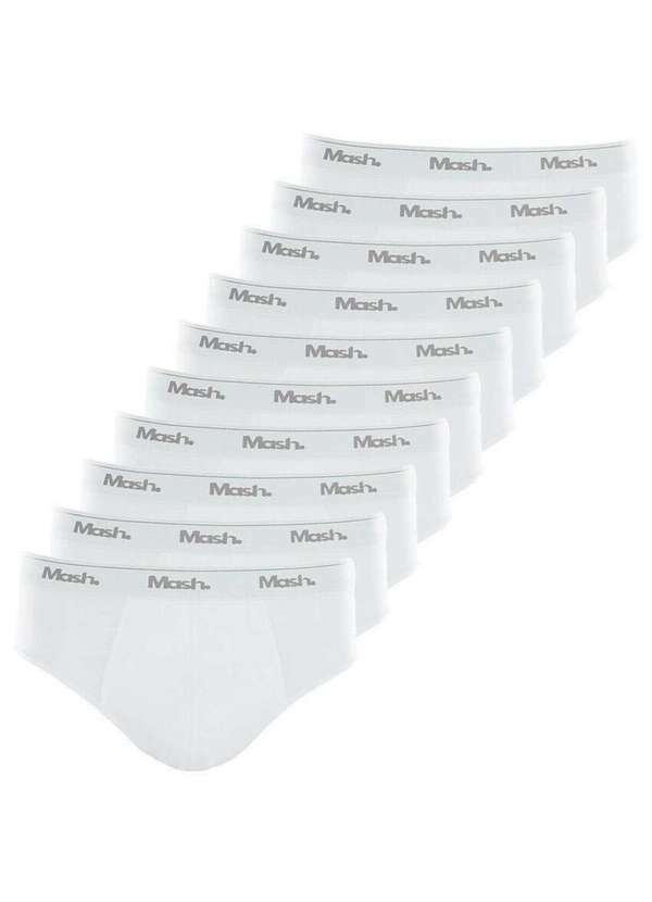 Kit com 10 Cuecas Slip Mash 073.58 Branco