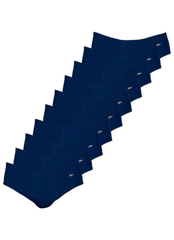 Kit com 10 Cuecas Slip Zorba com Abertura 172 Marinho