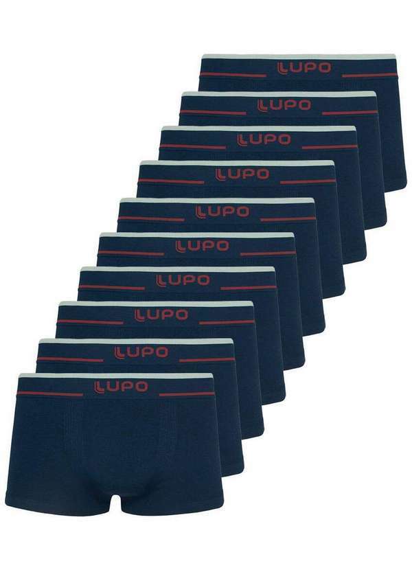 Kit com 10 Cuecas Sunga Lupo 526-001 Marinho