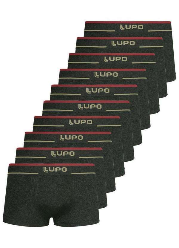 Kit com 10 Cuecas Sunga Lupo 526-001 Preto-Mescla