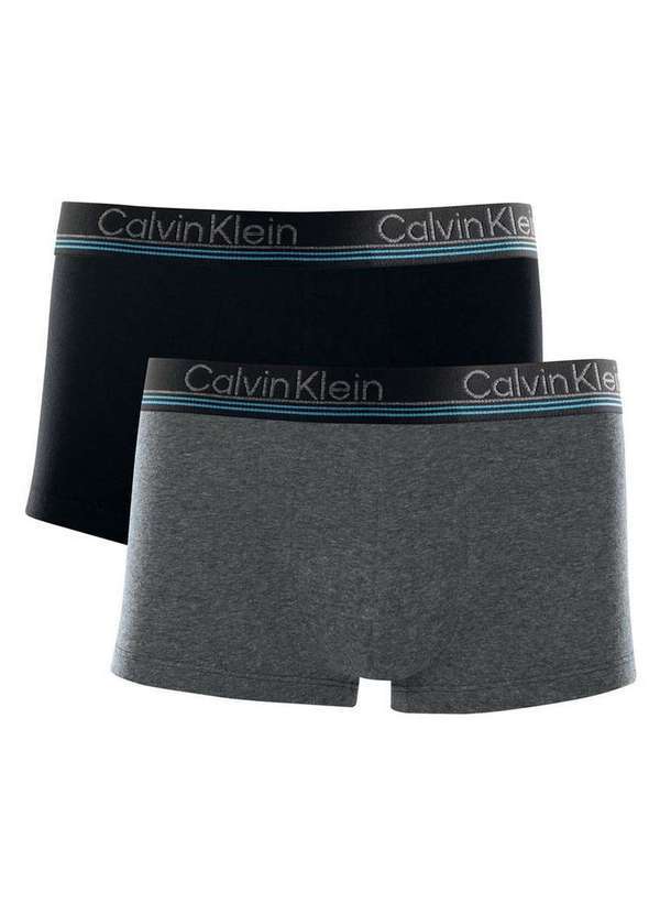 Vista 2 Kit com 2 Cuecas Boxer Calvin Klein C11.11 Ptoo-Preto-Chumbo Calvin Klein