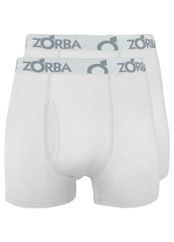 Kit com 2 Cuecas Boxer com Abertura Zorba 848 Branco