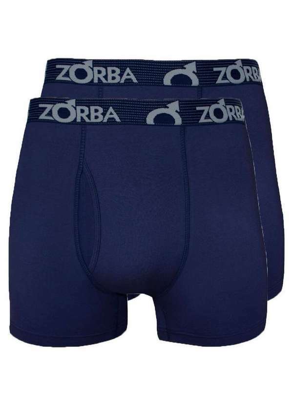 Kit com 2 Cuecas Boxer com Abertura Zorba 848 Marinho