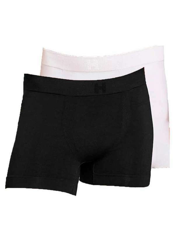 Vista 2 Kit com 2 Cuecas Boxer Hope Smc61020 Preto-Branco Hope