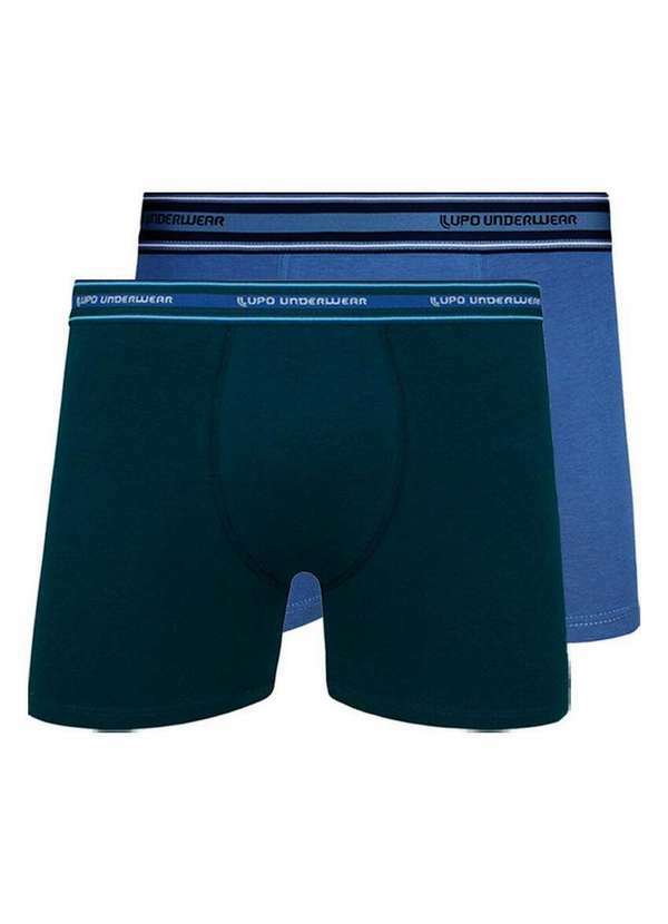 Kit com 2 Cuecas Boxer Lupo 523-003 Marinho-Azul