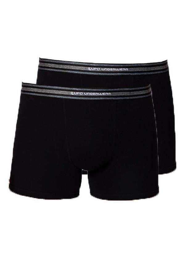 Kit com 2 Cuecas Boxer Lupo 523-003 Preto