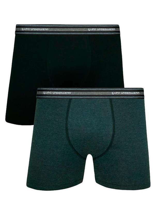 Vista 2 Kit com 2 Cuecas Boxer Lupo 523-088 0902-Chumbo-Preto Lupo