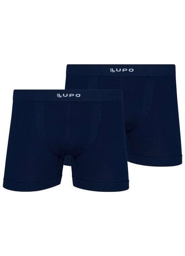 Vista 2 Kit com 2 Cuecas Boxer Lupo 661-001 2800-Marinho Lupo