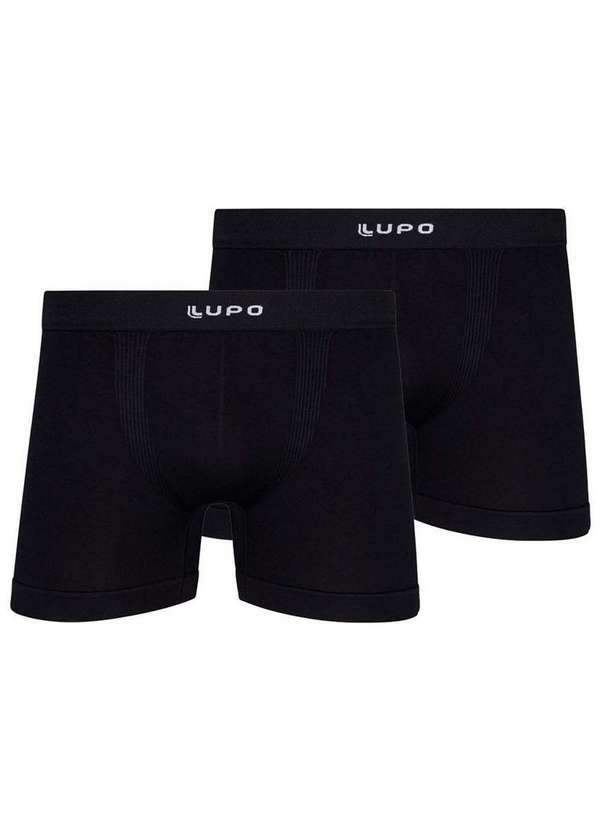Vista 2 Kit com 2 Cuecas Boxer Lupo 661-001 9990-Preta Lupo