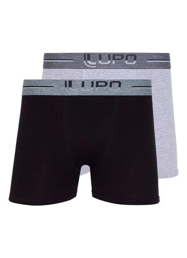 Kit com 2 Cuecas Boxer Lupo 784-016 Preto-Cinza