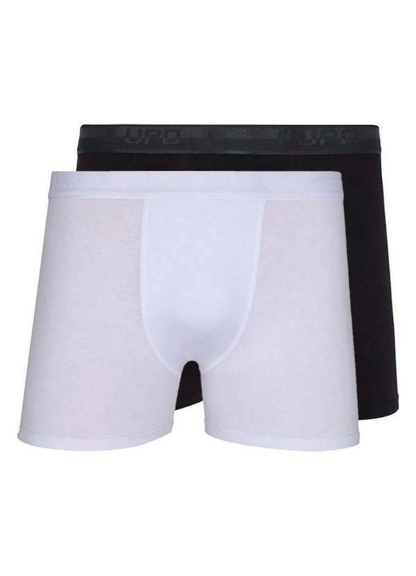 Kit com 2 Cuecas Boxer Lupo 784-017 Branco-Preto