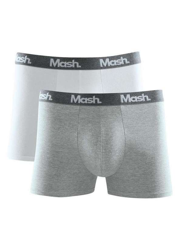 Vista 2 Kit com 2 Cuecas Boxer Mash 110.36 Br00-Branco-Cinza MASH