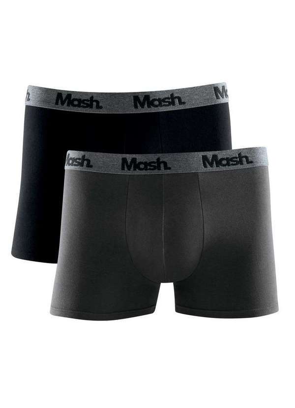 Vista 2 Kit com 2 Cuecas Boxer Mash 110.36 Pt00-Preto-Chumbo MASH