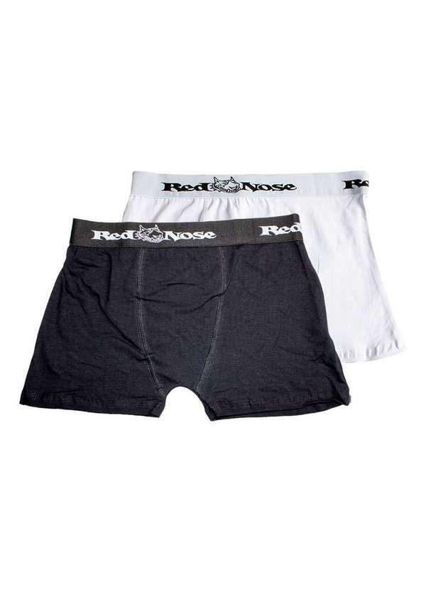 Vista 2 Kit com 2 Cuecas Boxer Red Nose 320 Preto-Branco Red Nose