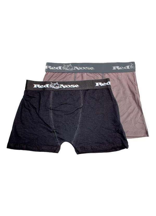 Vista 2 Kit com 2 Cuecas Boxer Red Nose 320 Preto-Cinza Red Nose