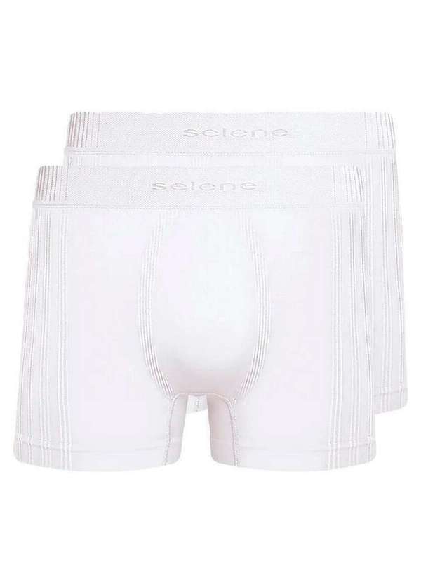 Kit com 2 Cuecas Boxer Selene 11070-002/003/440 Branco