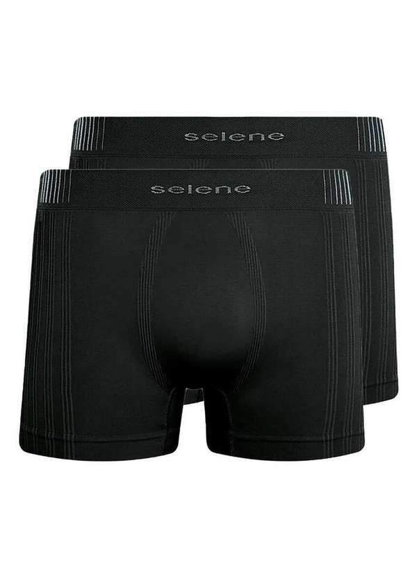 Kit com 2 Cuecas Boxer Selene 11070-002/003/440 Preto