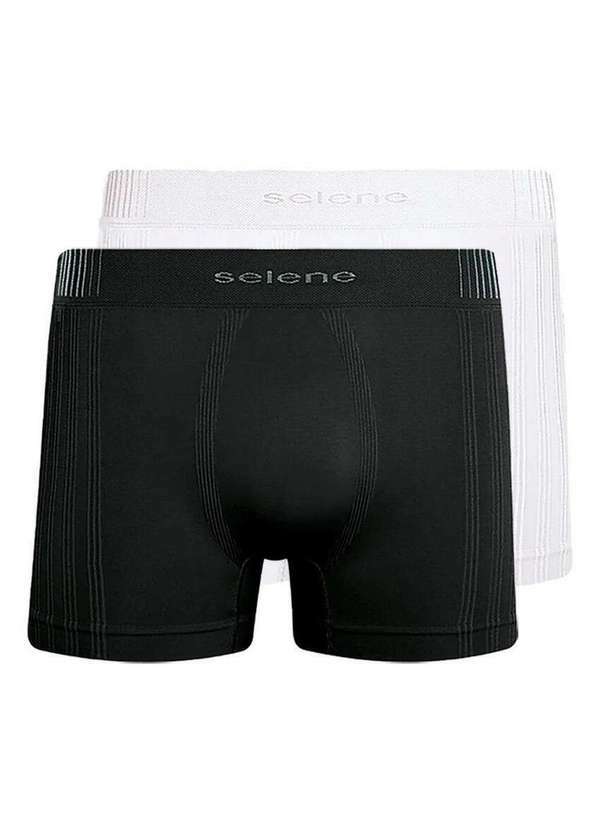Kit com 2 Cuecas Boxer Selene 11070-002/003/440 Preto-Branco