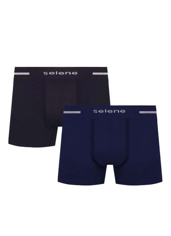Vista 2 Kit com 2 Cuecas Boxer Selene 11150-001 996-Preto-Marinho SELENE