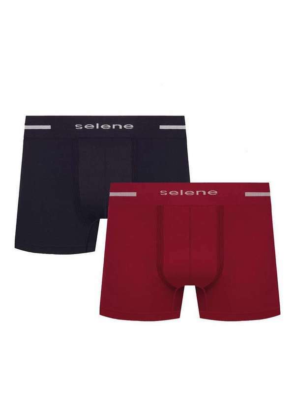 Vista 2 Kit com 2 Cuecas Boxer Selene 11150-001 997-Preto-Bordô SELENE