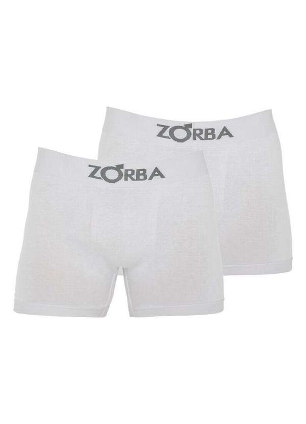 Kit com 2 Cuecas Boxer Zorba 781 01-Branco