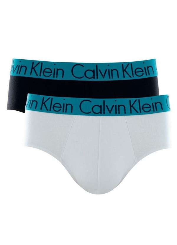 Vista 2 Kit com 2 Cuecas Calvin Klein C11.03 Br00-Branco Calvin Klein