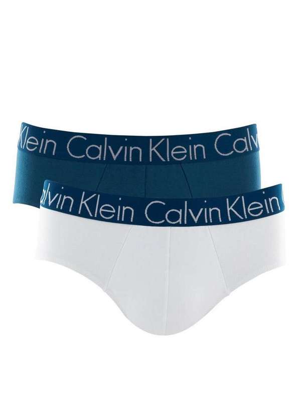 Kit com 2 Cuecas Calvin Klein C11.03 Az07-Azul-Pet