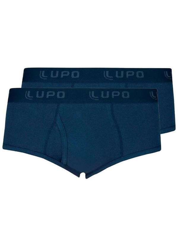 Vista 2 Kit com 2 Cuecas Slip Lupo com Abertura 546-002 Marinho Lupo