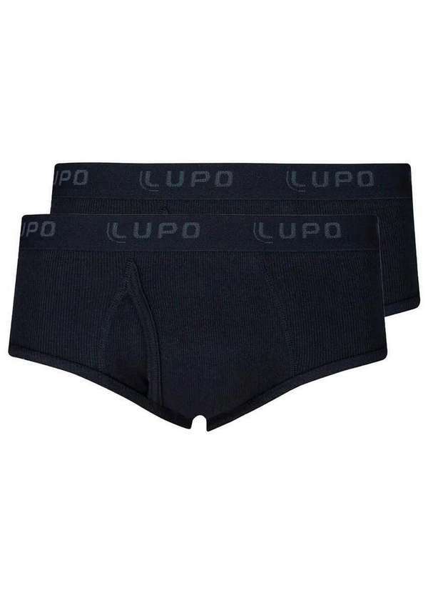 Vista 2 Kit com 2 Cuecas Slip Lupo com Abertura 546-002 Preto Lupo