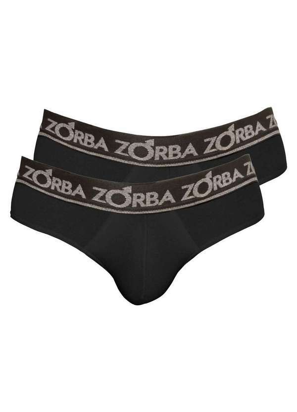 Kit com 2 Cuecas Slip Zorba 716 Preto