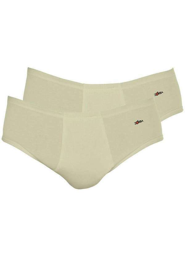 Kit com 2 Cuecas Slip Zorba com Abertura 172 Plus Size Bege