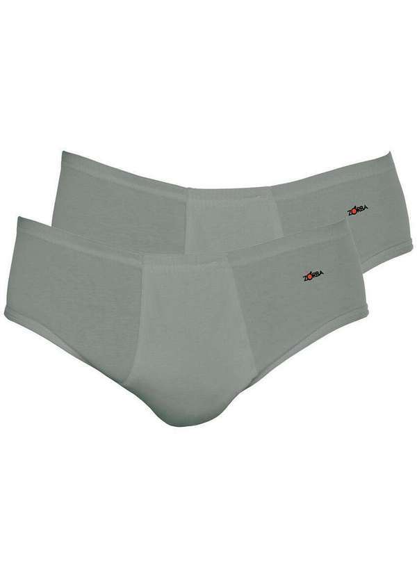 Kit com 2 Cuecas Slip Zorba com Abertura 172 Plus Size Grafite