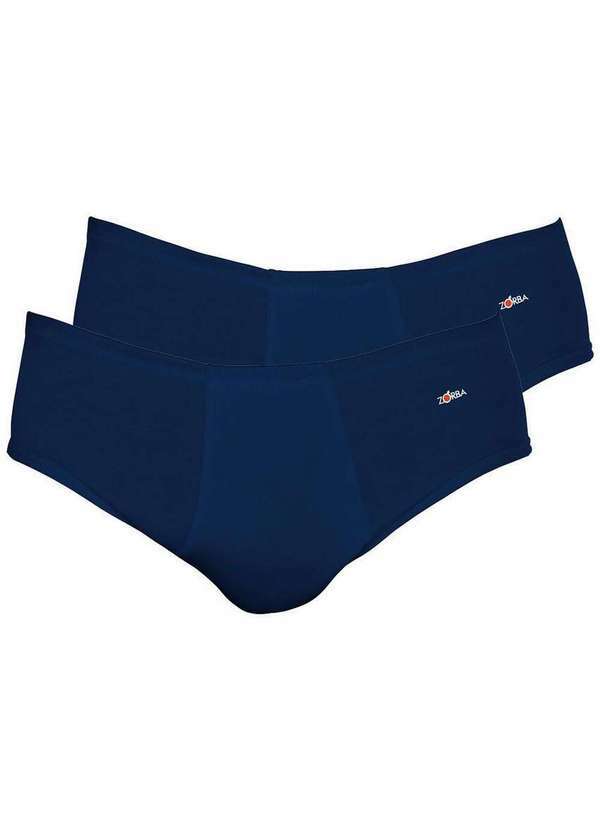 Kit com 2 Cuecas Slip Zorba com Abertura 172 Plus Size Marinho