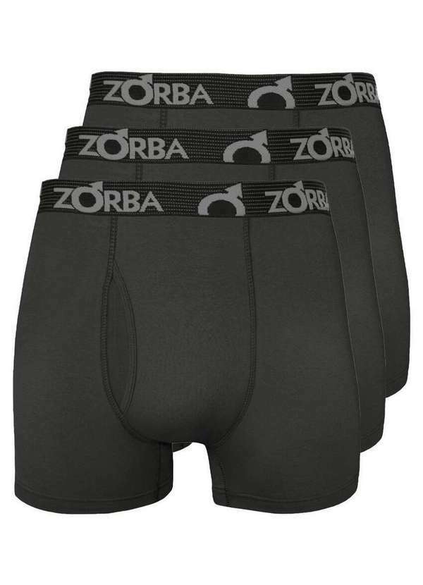 Kit com 3 Cuecas Boxer com Abertura Zorba 848 Chumbo